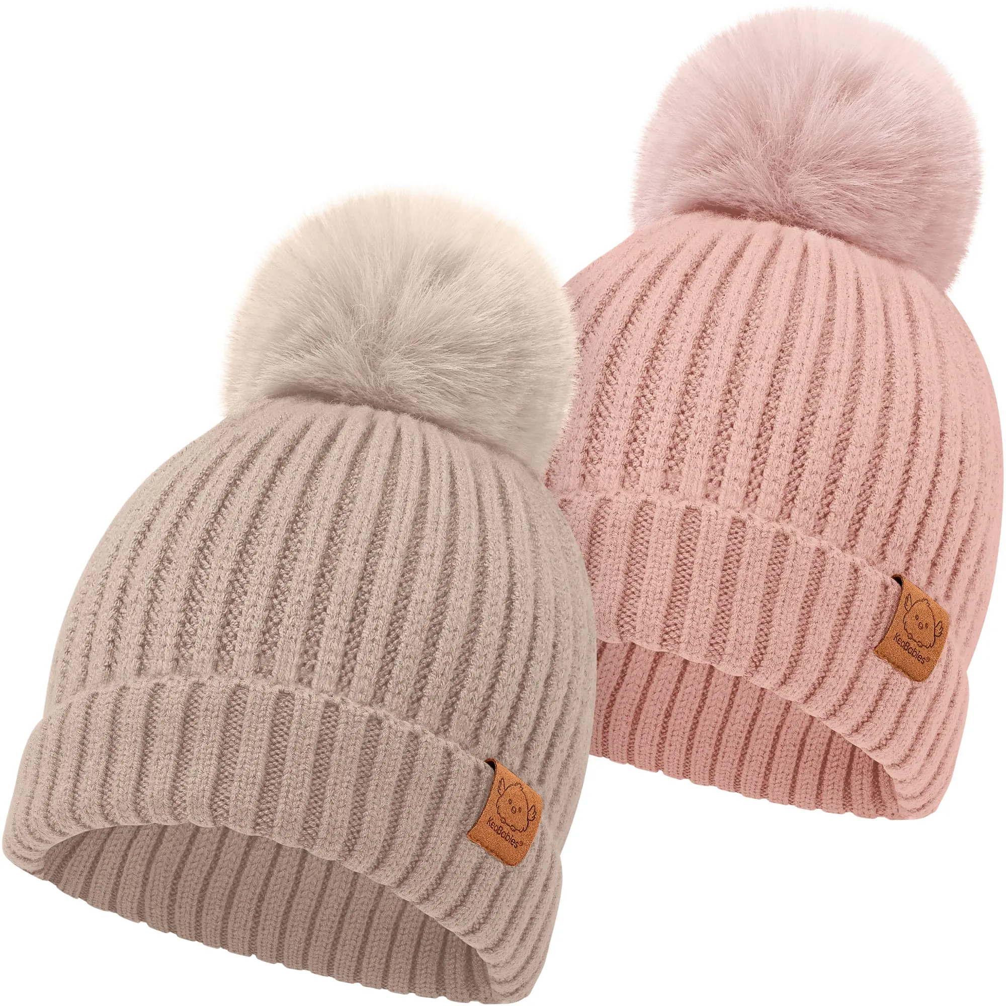 2-Pack Pom Knitted Beanie