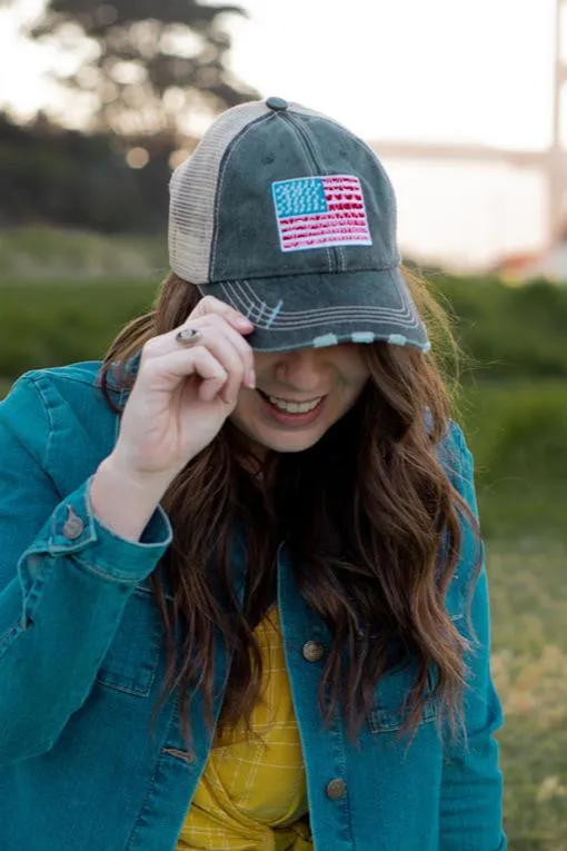 American Flag Women's Trucker Hats