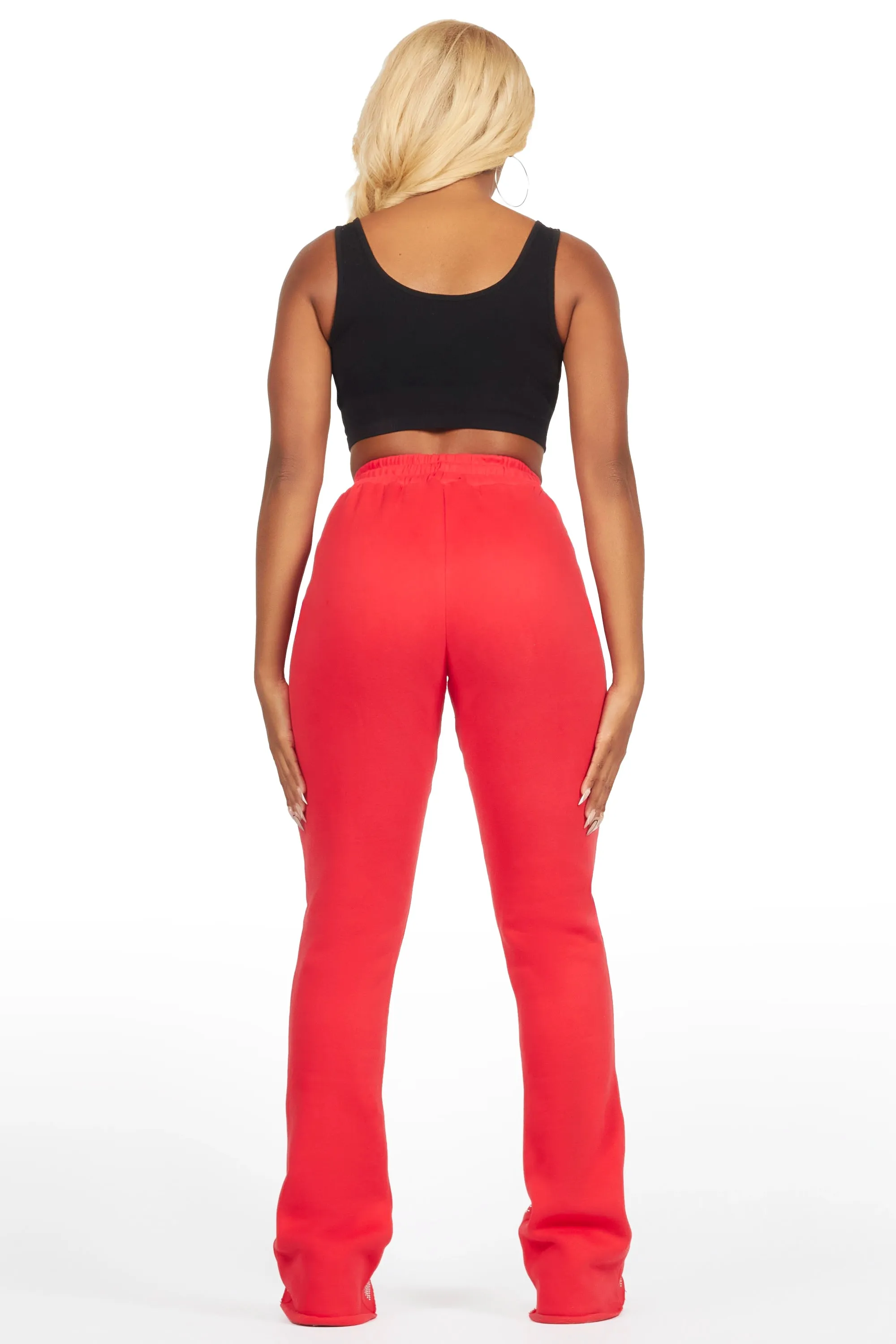 Anastesia Red Stacked Track Pant