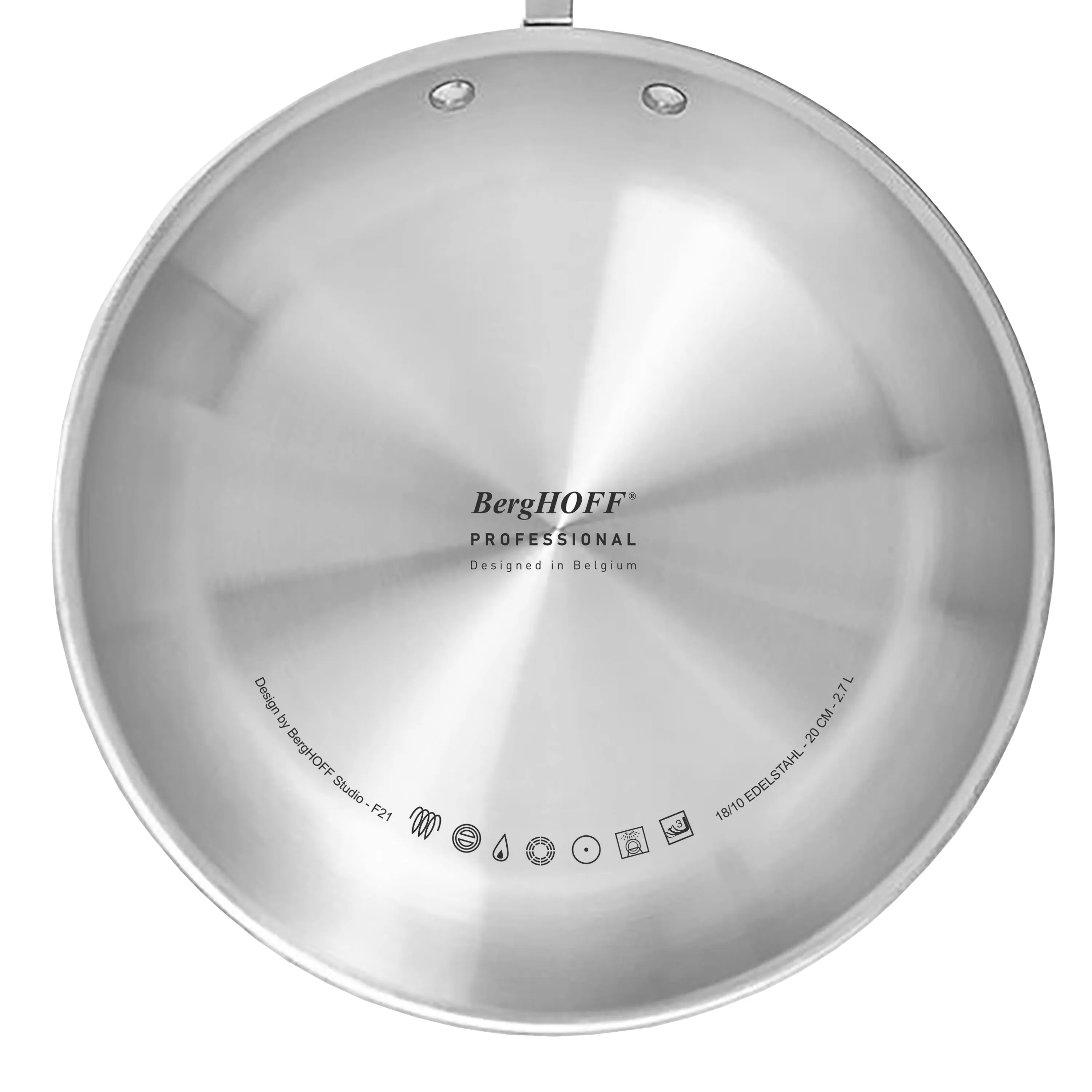 BergHOFF Professional Tri-Ply 18/10 Stainless Steel 8'' Fry Pan