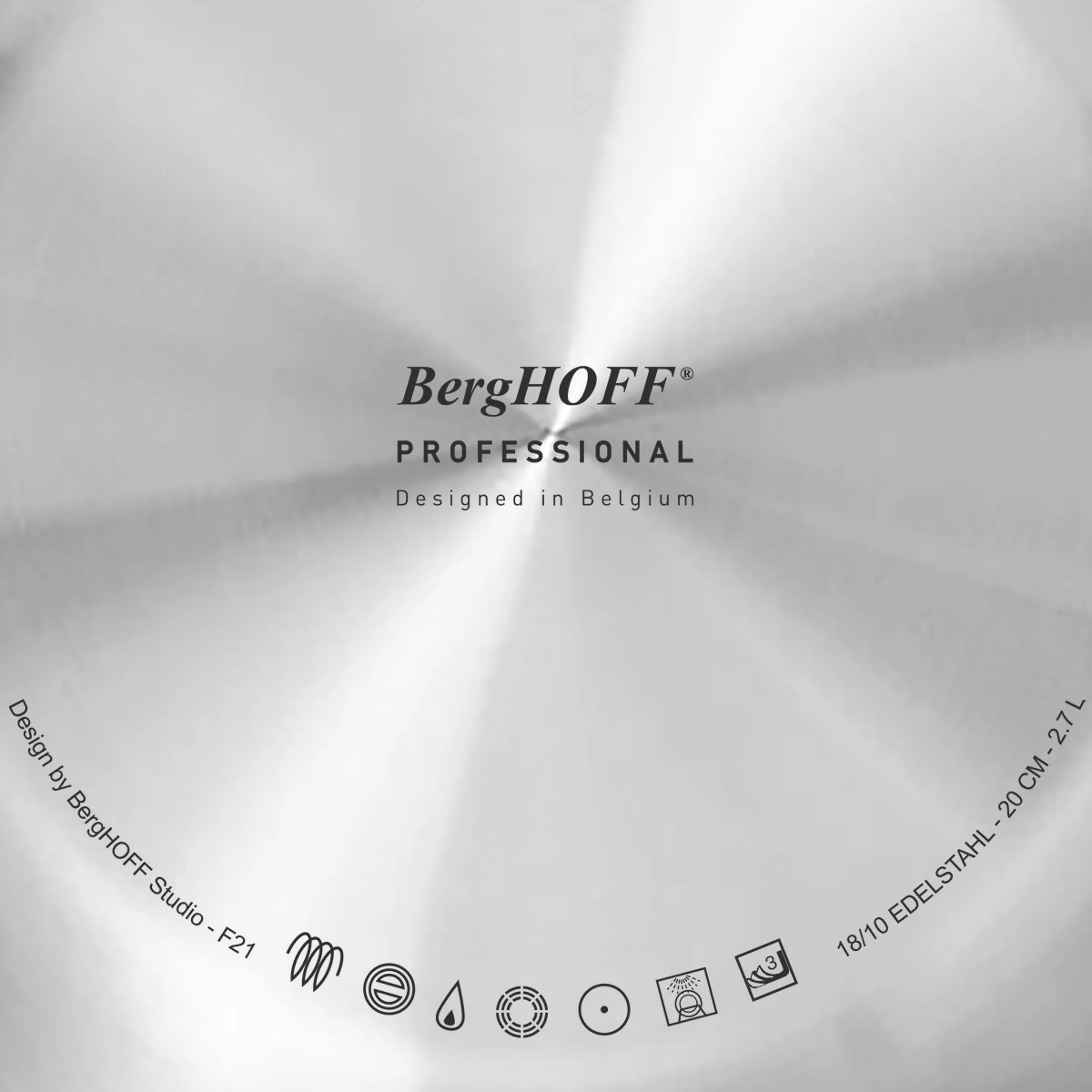 BergHOFF Professional Tri-Ply 18/10 Stainless Steel 8'' Fry Pan