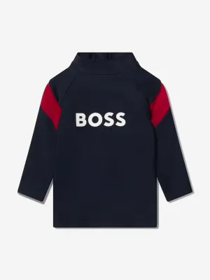 BOSS Baby Boys Anti UV Swim Top In Navy