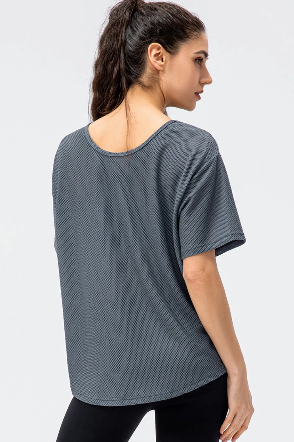 Breathable Mesh Dropped Shoulder T-Shirt