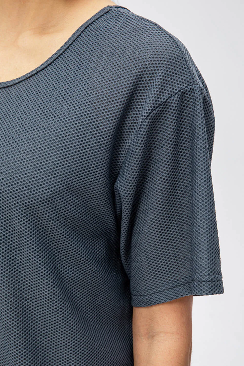 Breathable Mesh Dropped Shoulder T-Shirt