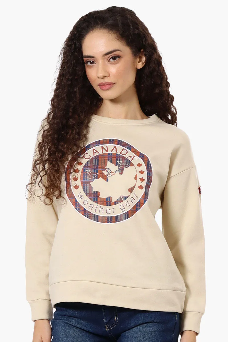 Canada Weather Gear Chest Logo Crew Neck Sweatshirt - Cream