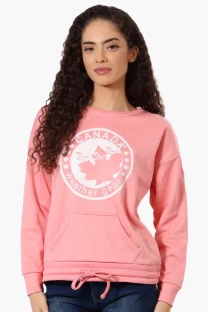 Canada Weather Gear Logo Drawstring Sweatshirt - Pink