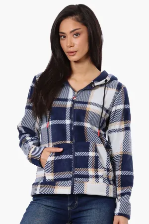 Canada Weather Gear Plaid Fleece Hoodie - Navy