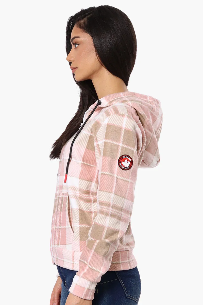 Canada Weather Gear Plaid Fleece Hoodie - Pink