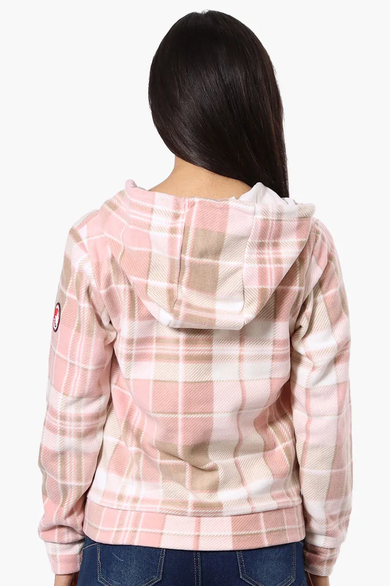 Canada Weather Gear Plaid Fleece Hoodie - Pink