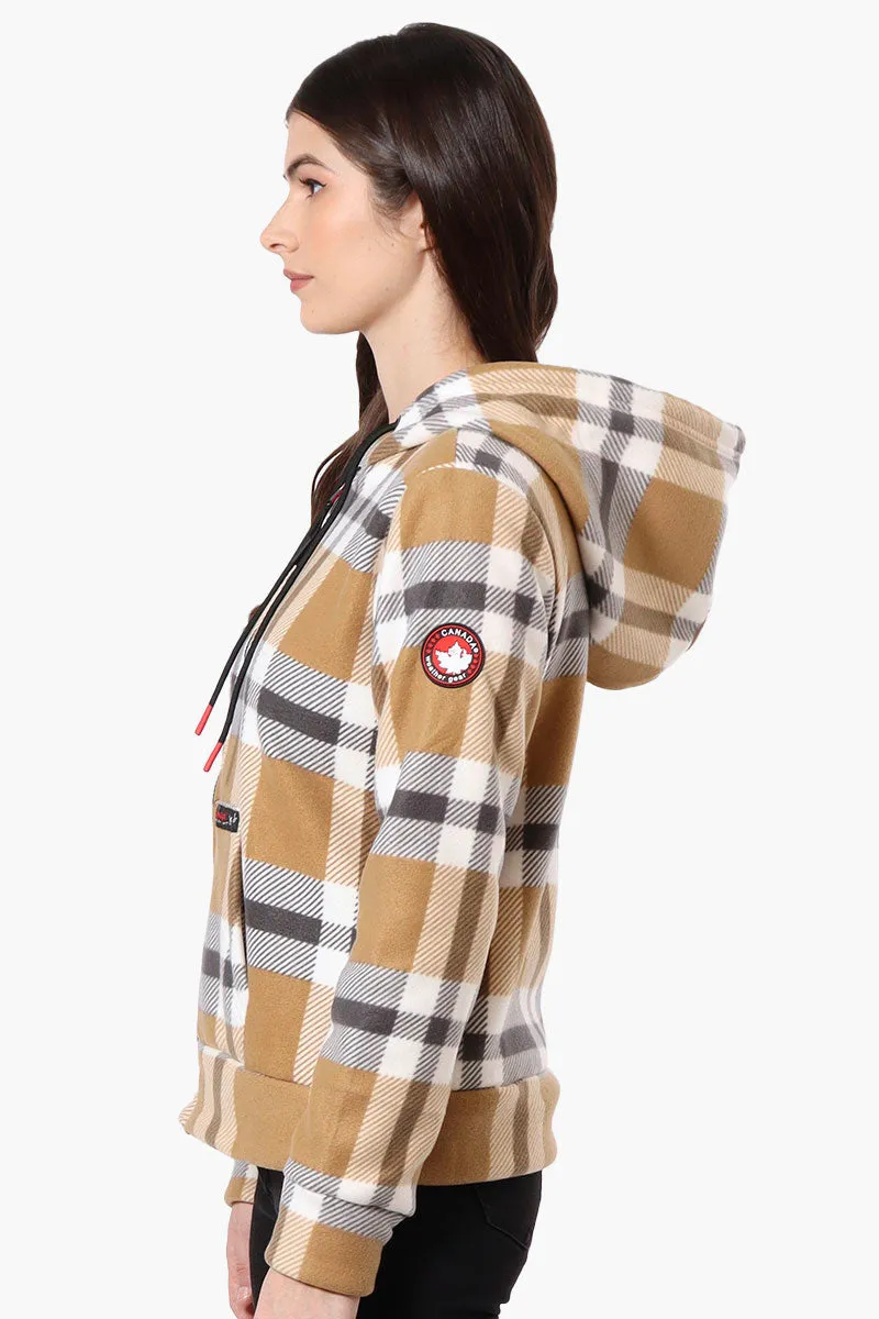 Canada Weather Gear Plaid Fleece Lined Hoodie - Beige