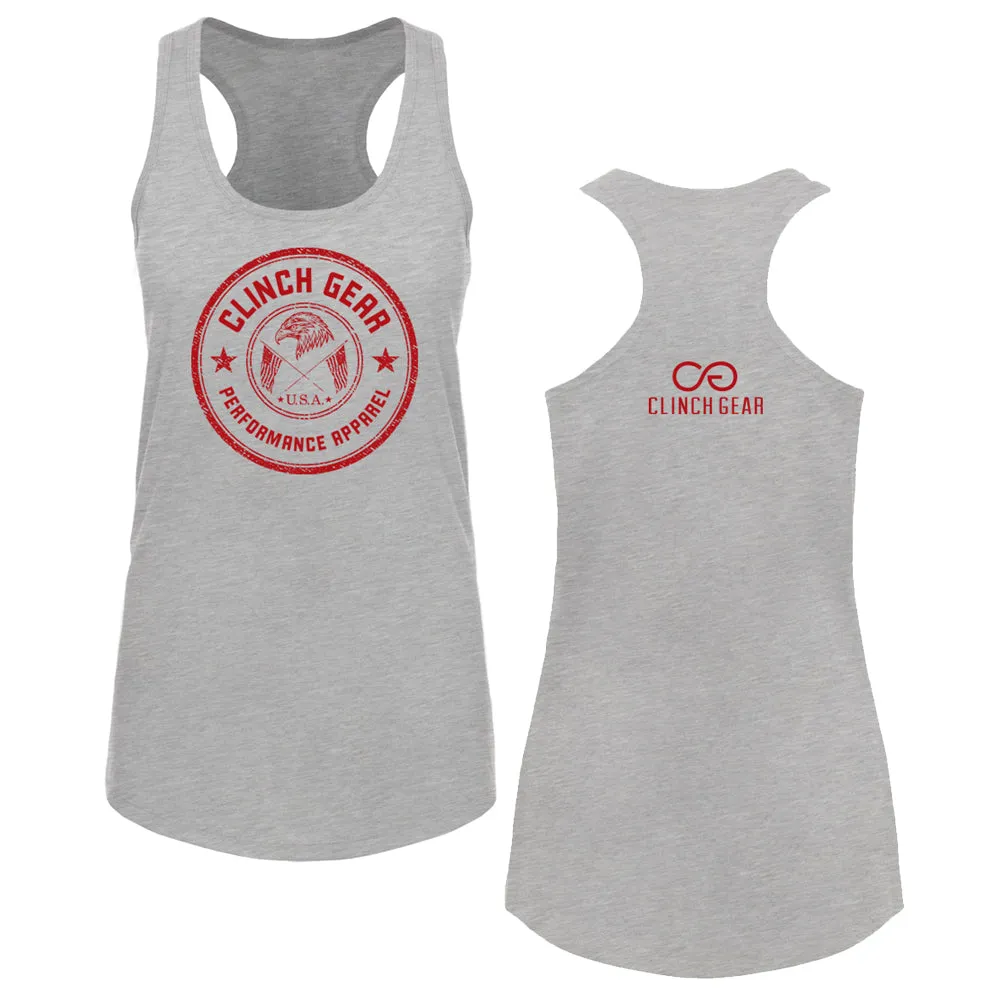 Clinch Gear - Stamp Seal - Racerback Tank - Heather Gray