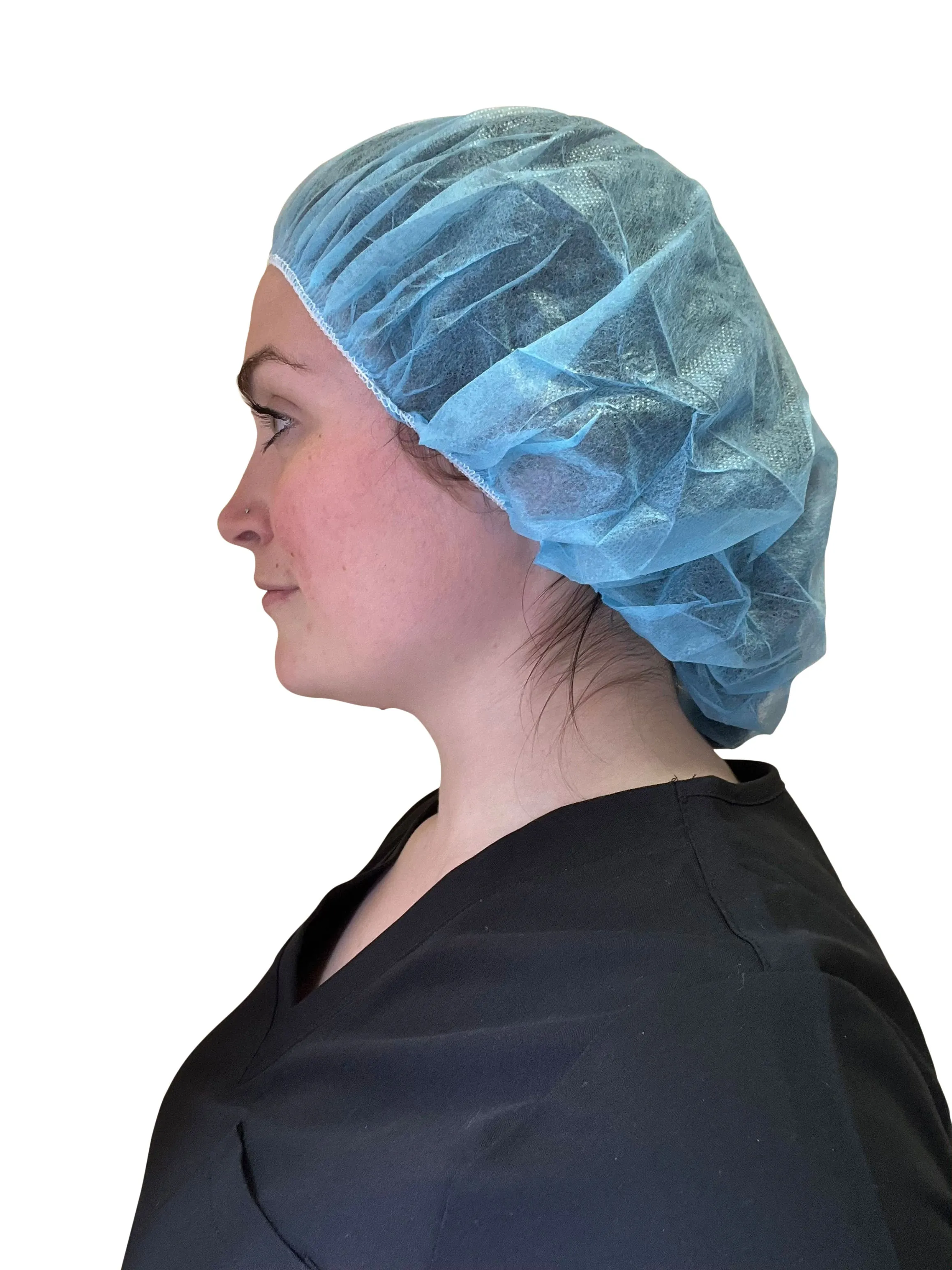 Disposable Bouffant Cap, Blue