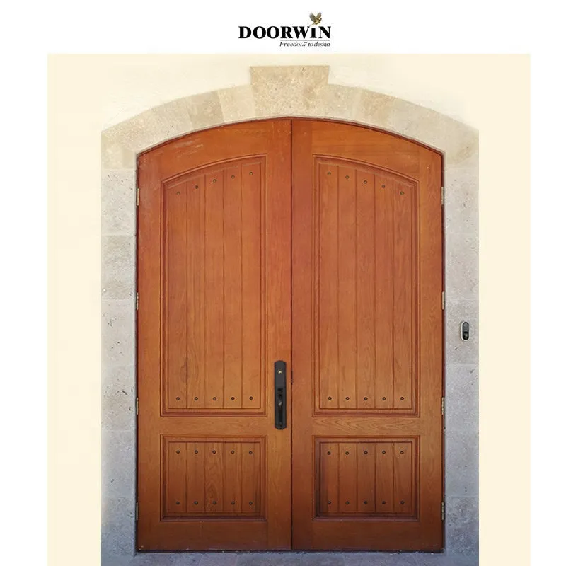 Doorwin 2021american wooden main door design TEAK OAK wood exterior door