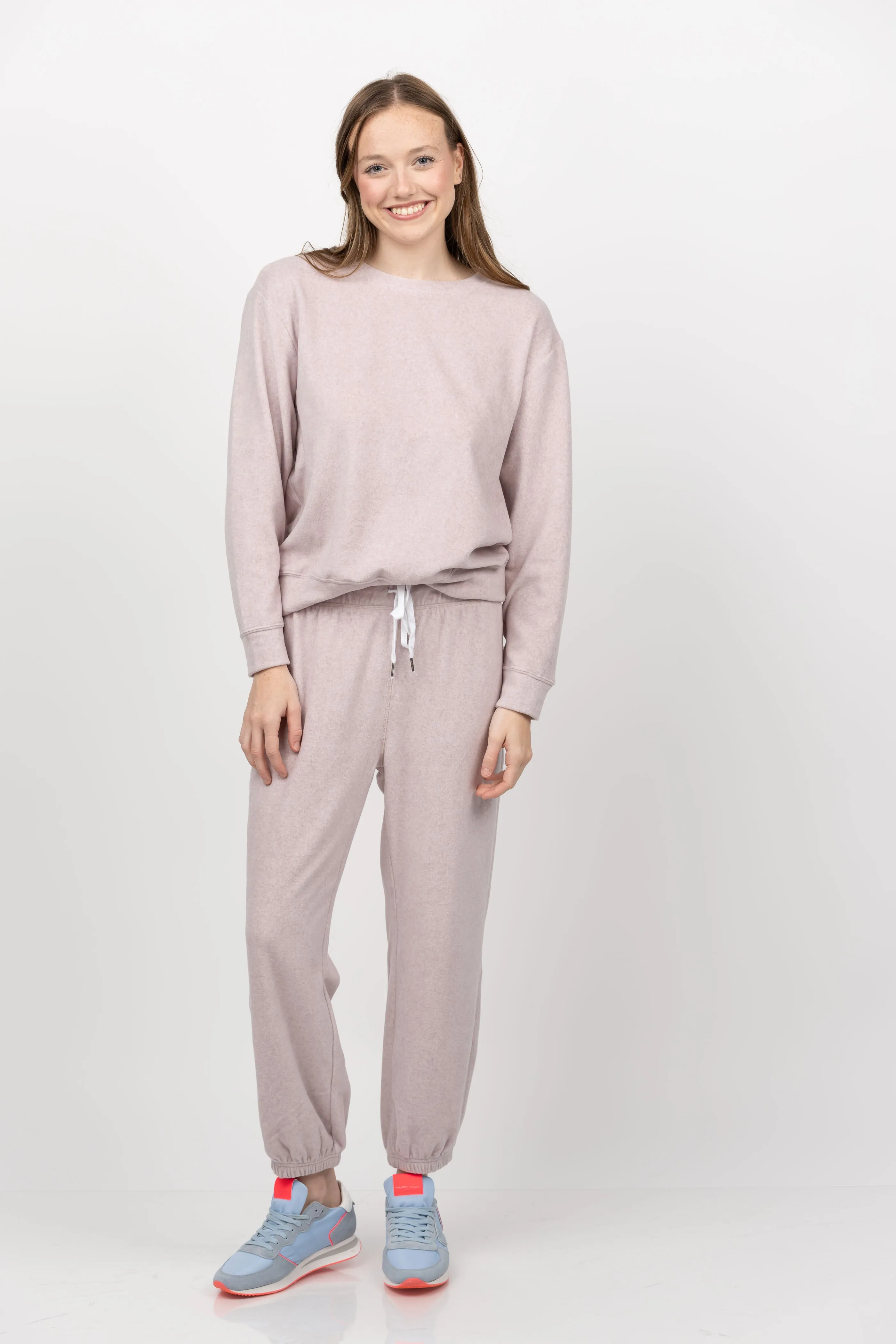 Dylan Coco Fleece Crewneck Sweatshirt in Pale Lavender