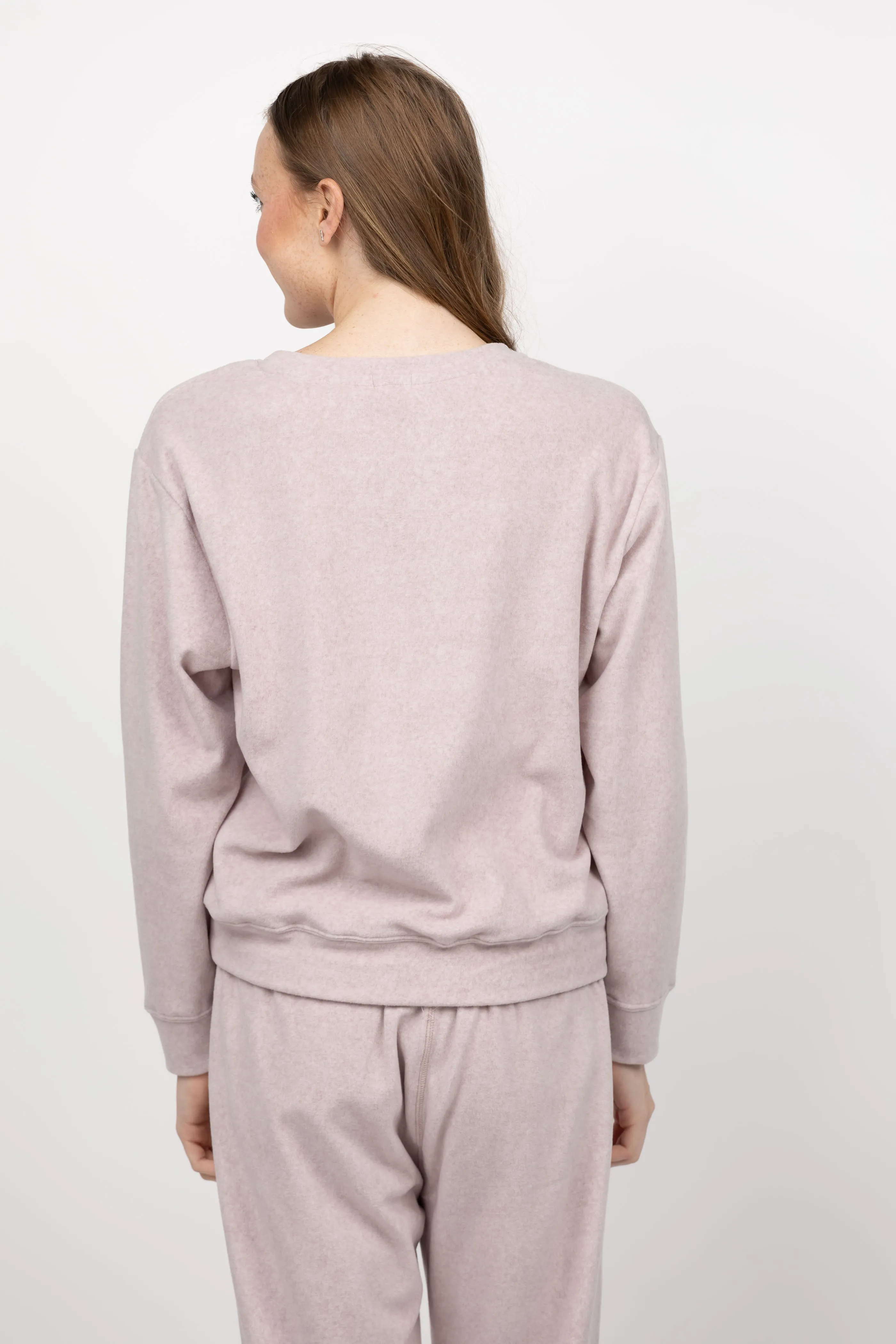 Dylan Coco Fleece Crewneck Sweatshirt in Pale Lavender