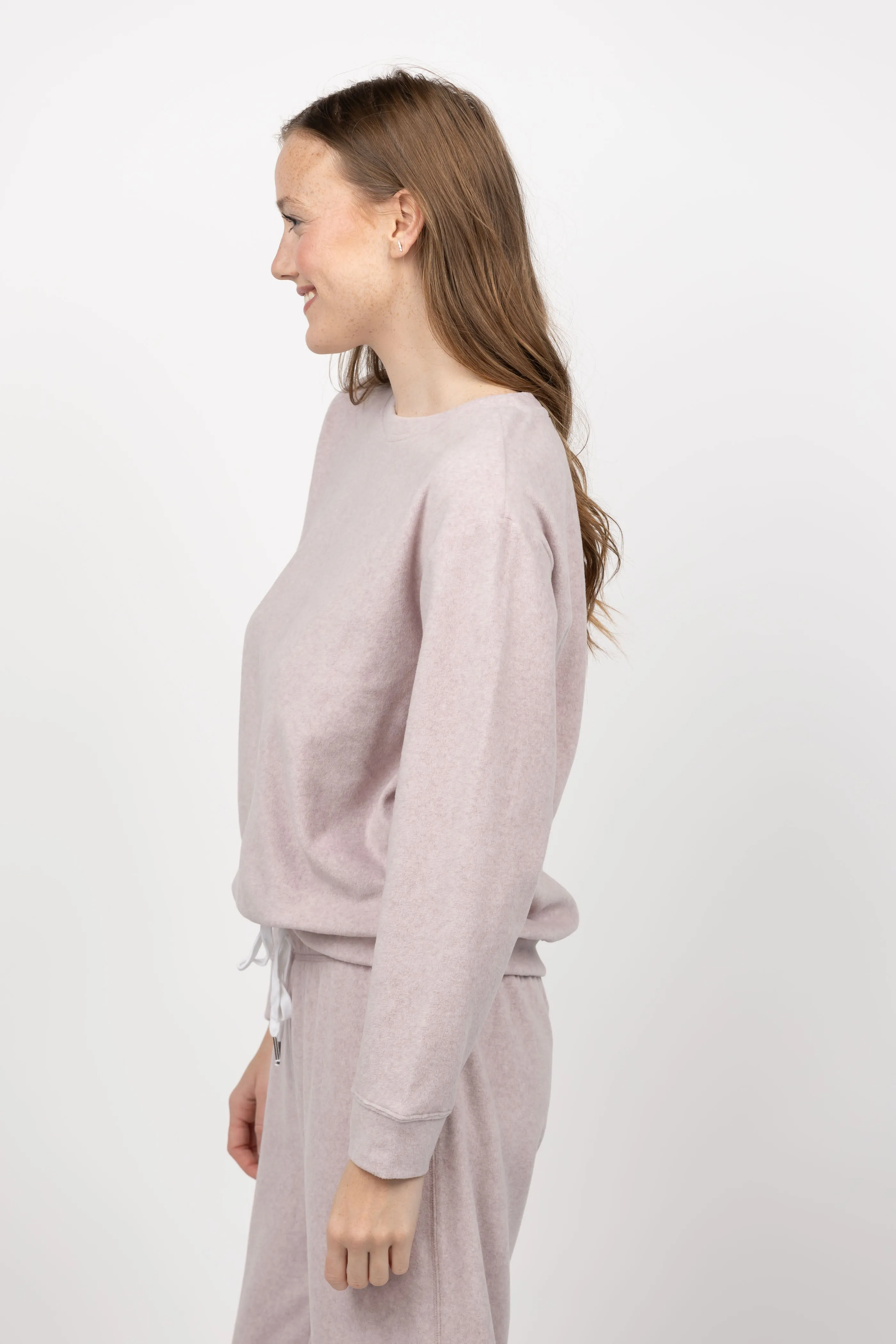 Dylan Coco Fleece Crewneck Sweatshirt in Pale Lavender