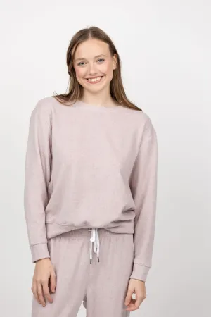 Dylan Coco Fleece Crewneck Sweatshirt in Pale Lavender