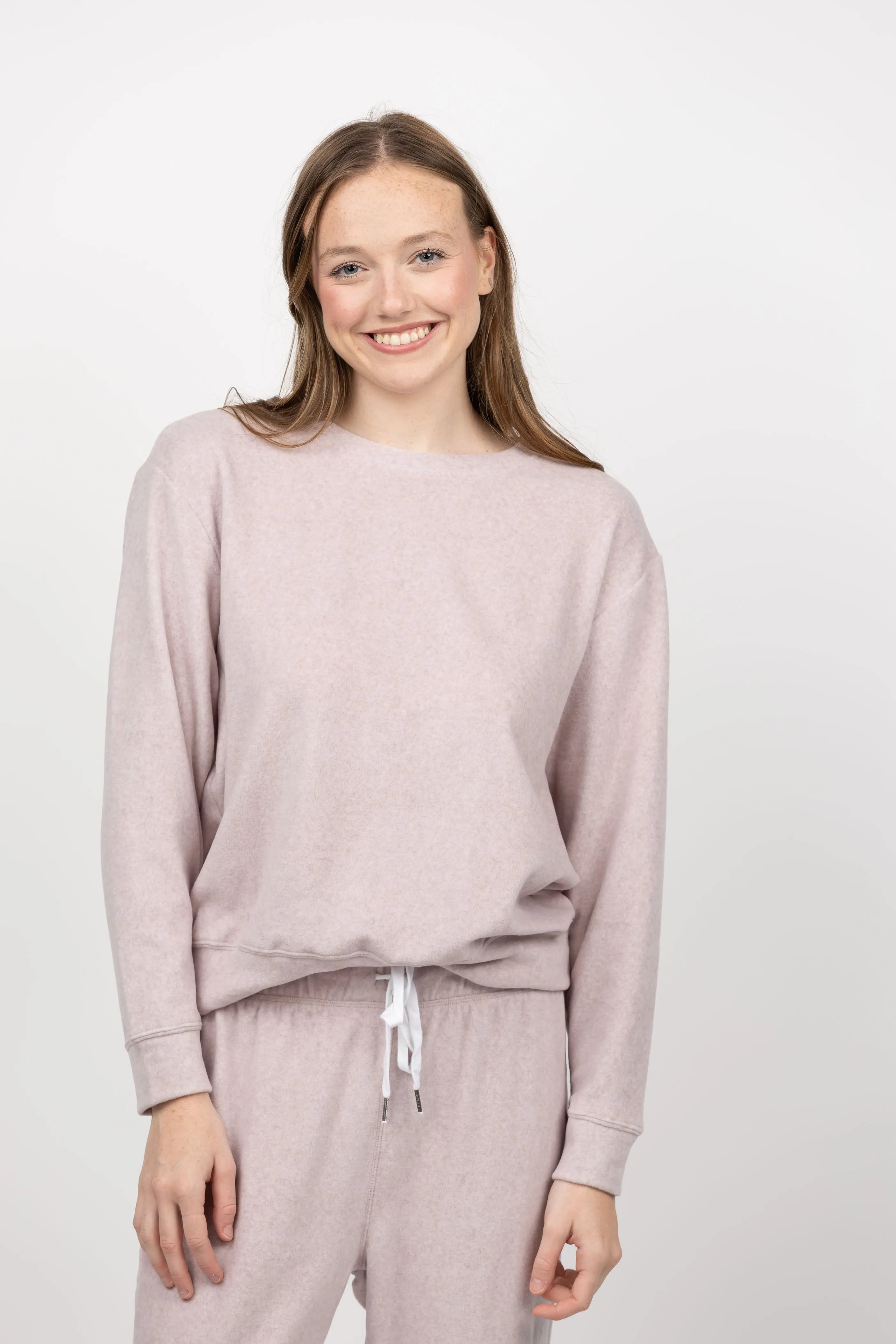 Dylan Coco Fleece Crewneck Sweatshirt in Pale Lavender