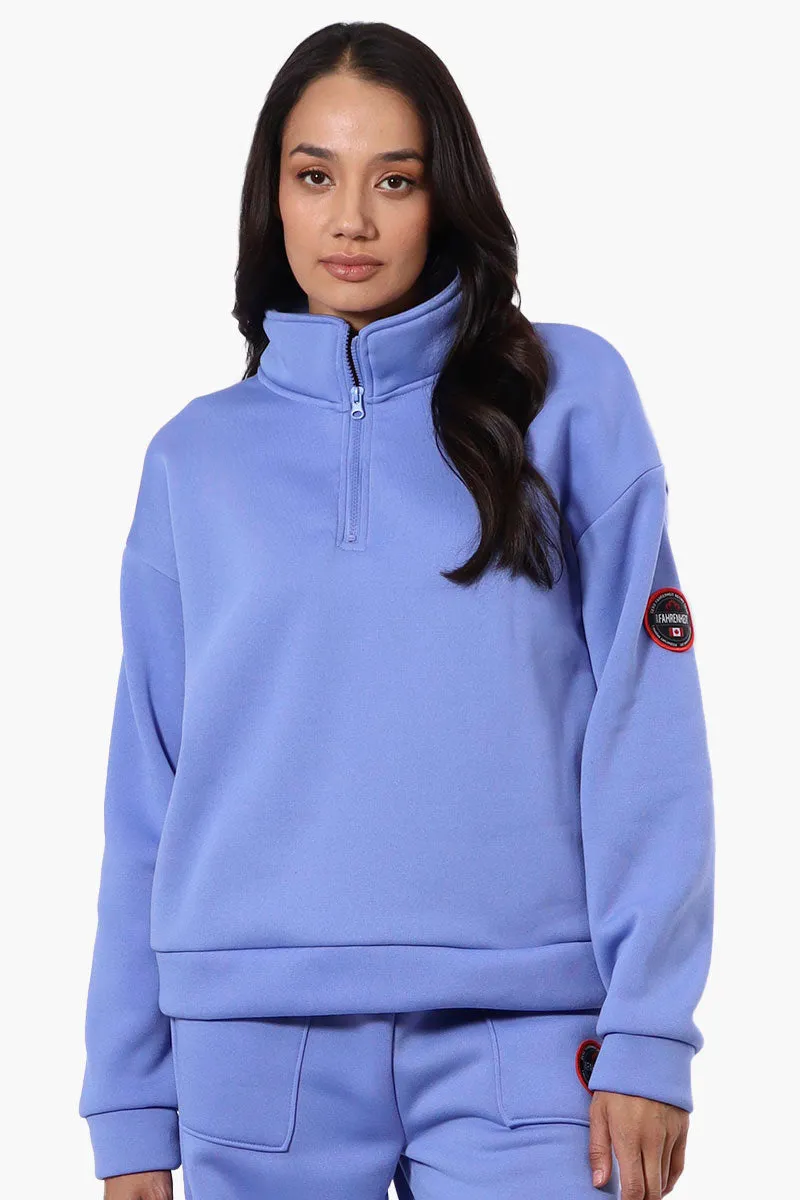 Fahrenheit 1/4 Zip Basic Sweatshirt - Blue