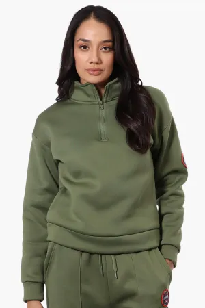 Fahrenheit 1/4 Zip Basic Sweatshirt - Olive