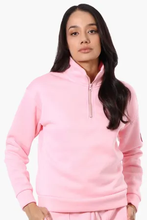 Fahrenheit 1/4 Zip Basic Sweatshirt - Pink