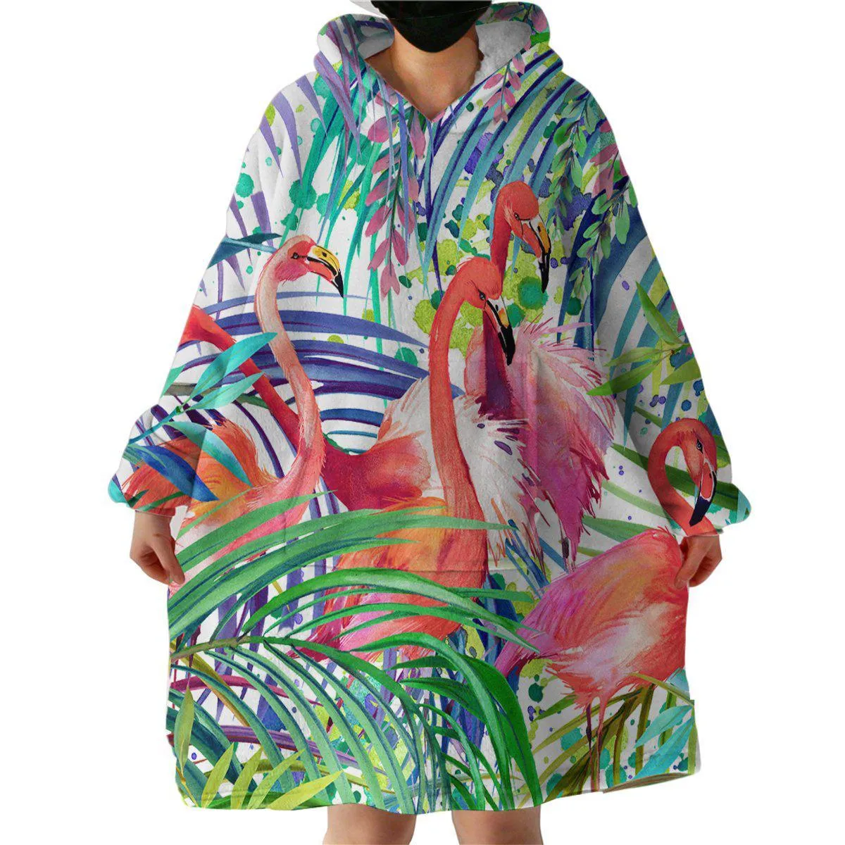 Flamingo Passion Wearable Blanket Hoodie