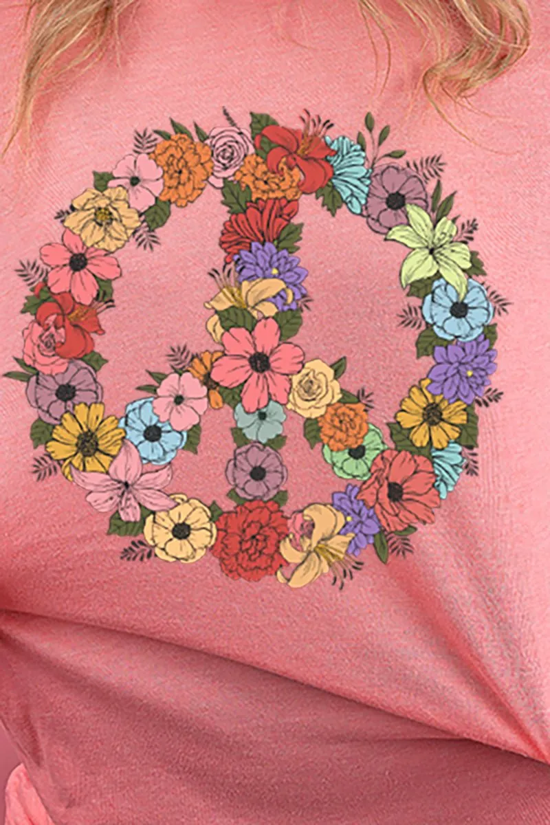 Flower Peace Adult Soft-Tek Blend T-Shirt