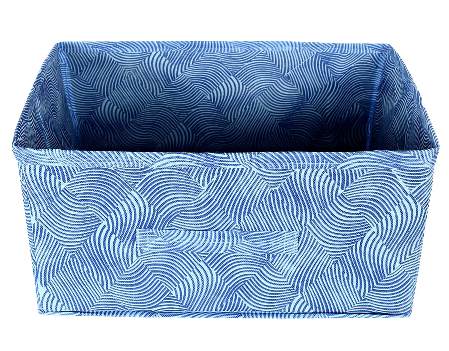 Heart Home Lahariya Printed Non-Woven Rectangular Flodable Cloth Storage Box/Drawer (Blue)-HS43HEARTH26310