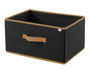 Heart Home Multipurposes Rectangular Flodable Storage Box, Drawer Storage and Cloth Organizer (Black)-HS40HEARTH23912