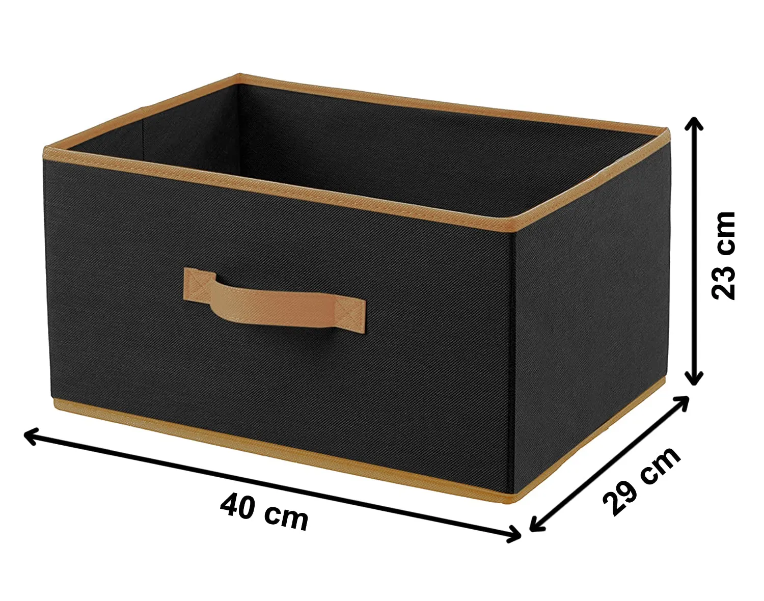 Heart Home Multipurposes Rectangular Flodable Storage Box, Drawer Storage and Cloth Organizer (Black)-HS40HEARTH23912