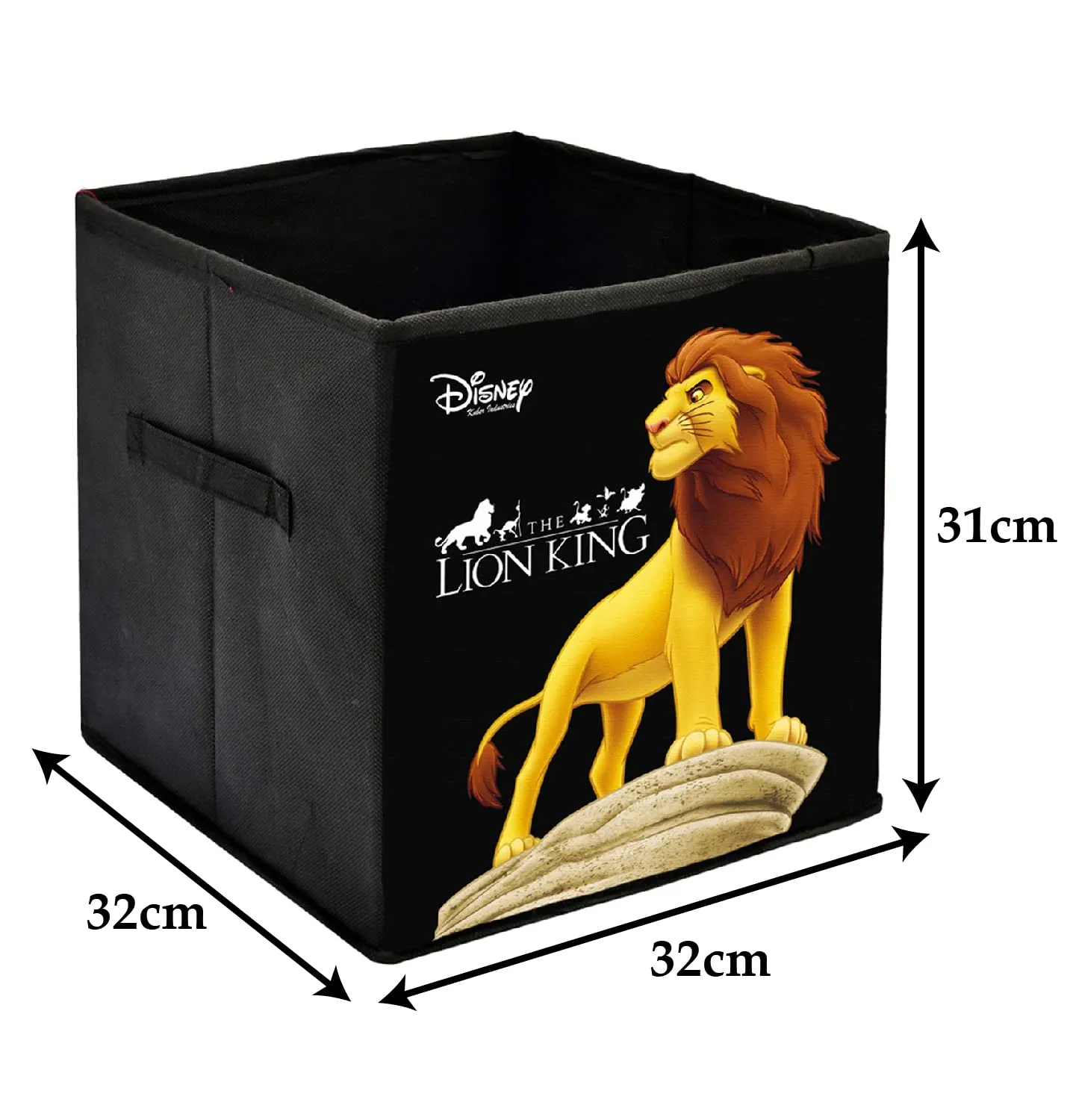 Heart Home Non-Woven Loin King Print Flodable Storage Box/Wardrobe Organizer For Home Decor, Pack of 2 (Black) 54HH4253.