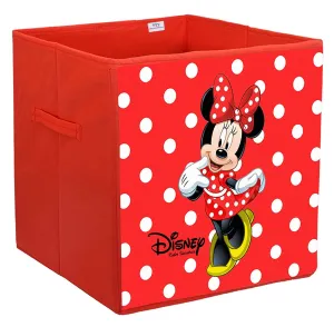 Heart Home Non-Woven Minnie Print Flodable Storage Box/Wardrobe Organizer For Home Decor (Red) 54HH4244.