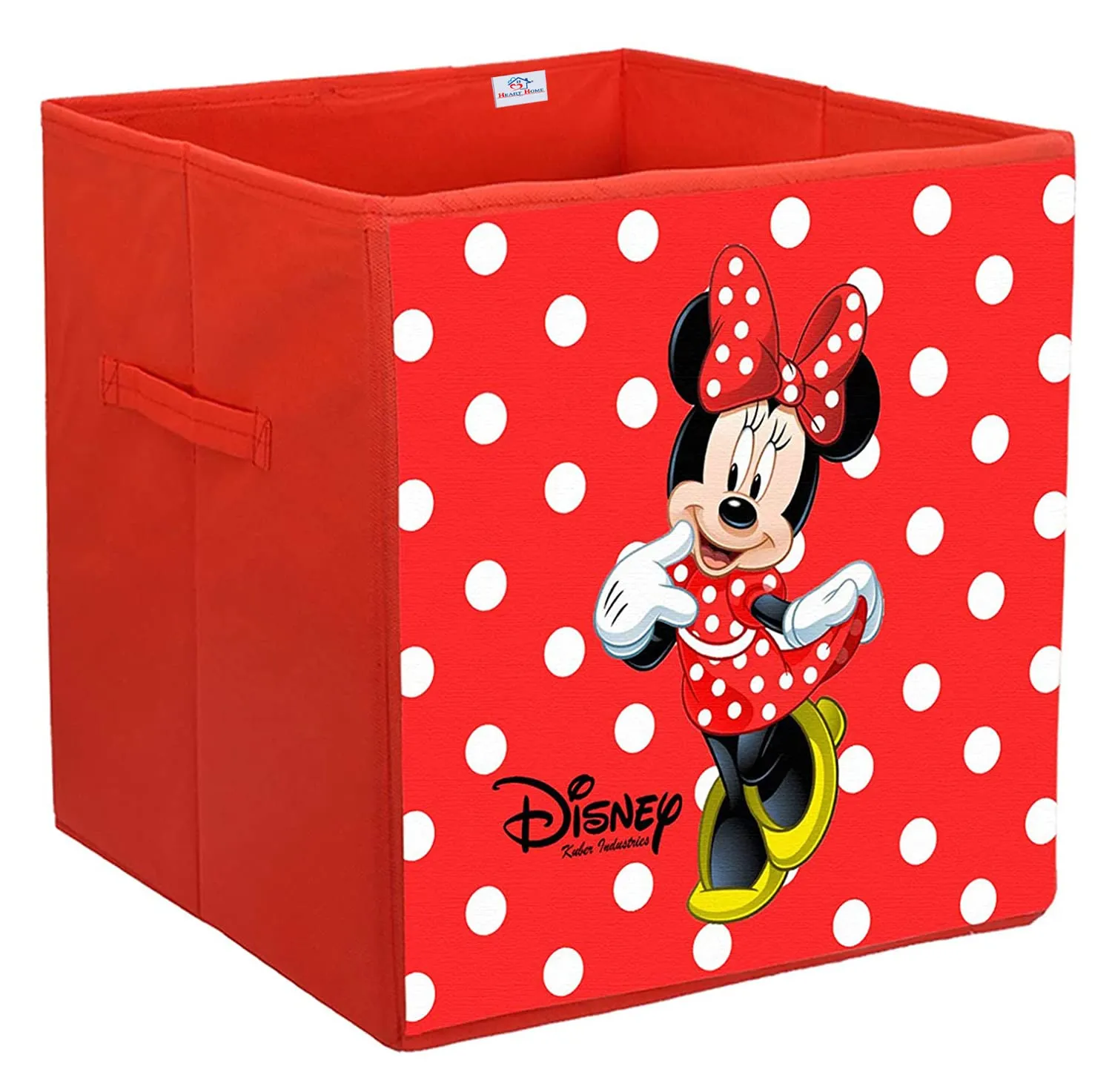 Heart Home Non-Woven Minnie Print Flodable Storage Box/Wardrobe Organizer For Home Decor (Red) 54HH4244.