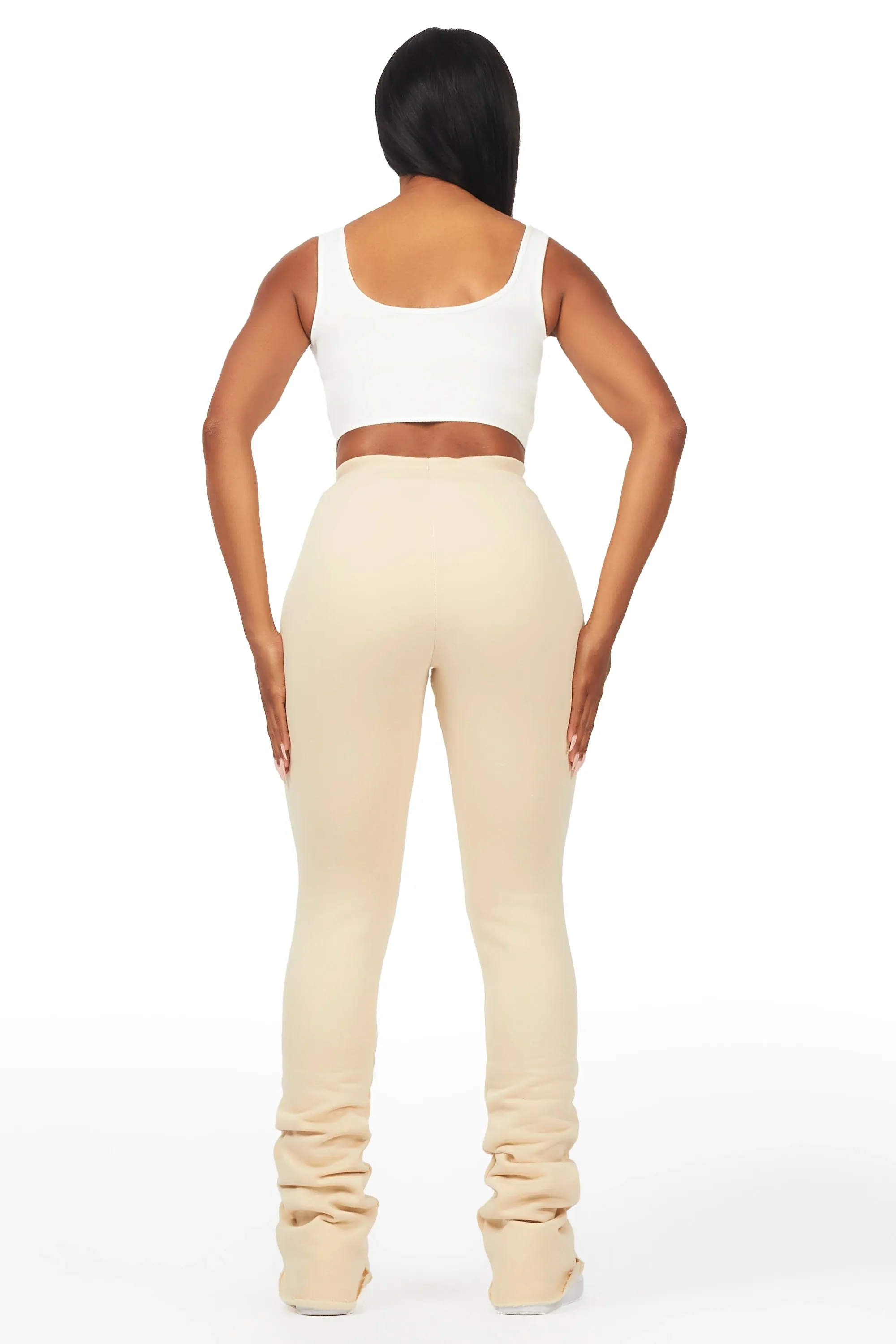 Juliana Beige Super Stacked Track Pant