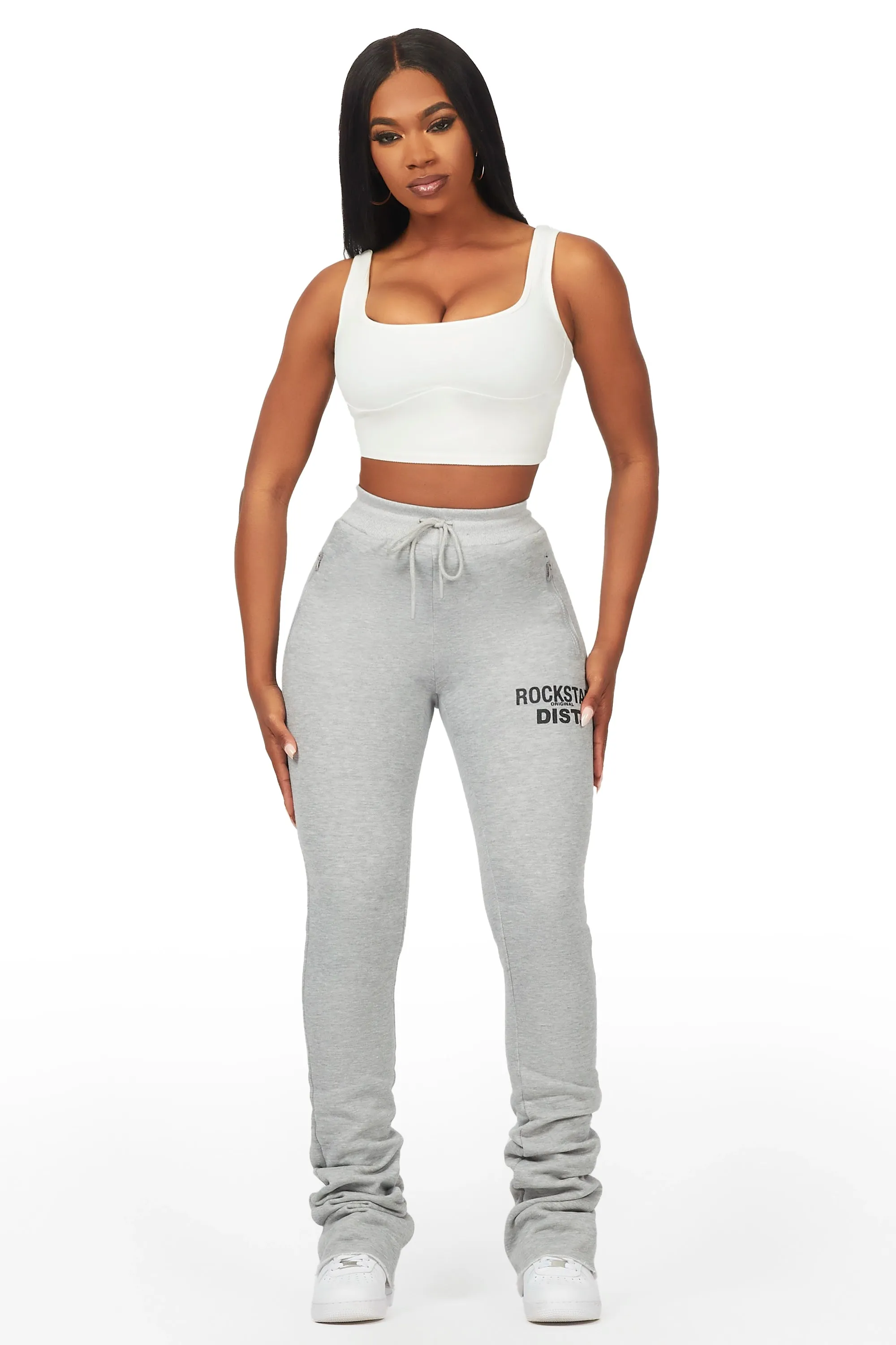 Juliana Heather Grey Super Stacked Track Pant