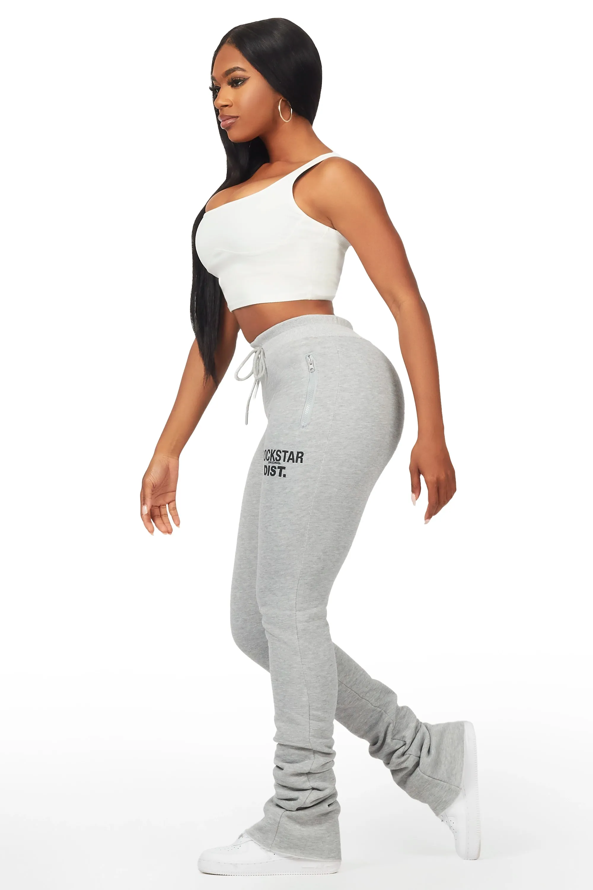 Juliana Heather Grey Super Stacked Track Pant