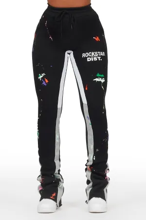 Karenthia Black Stacked Track Pant