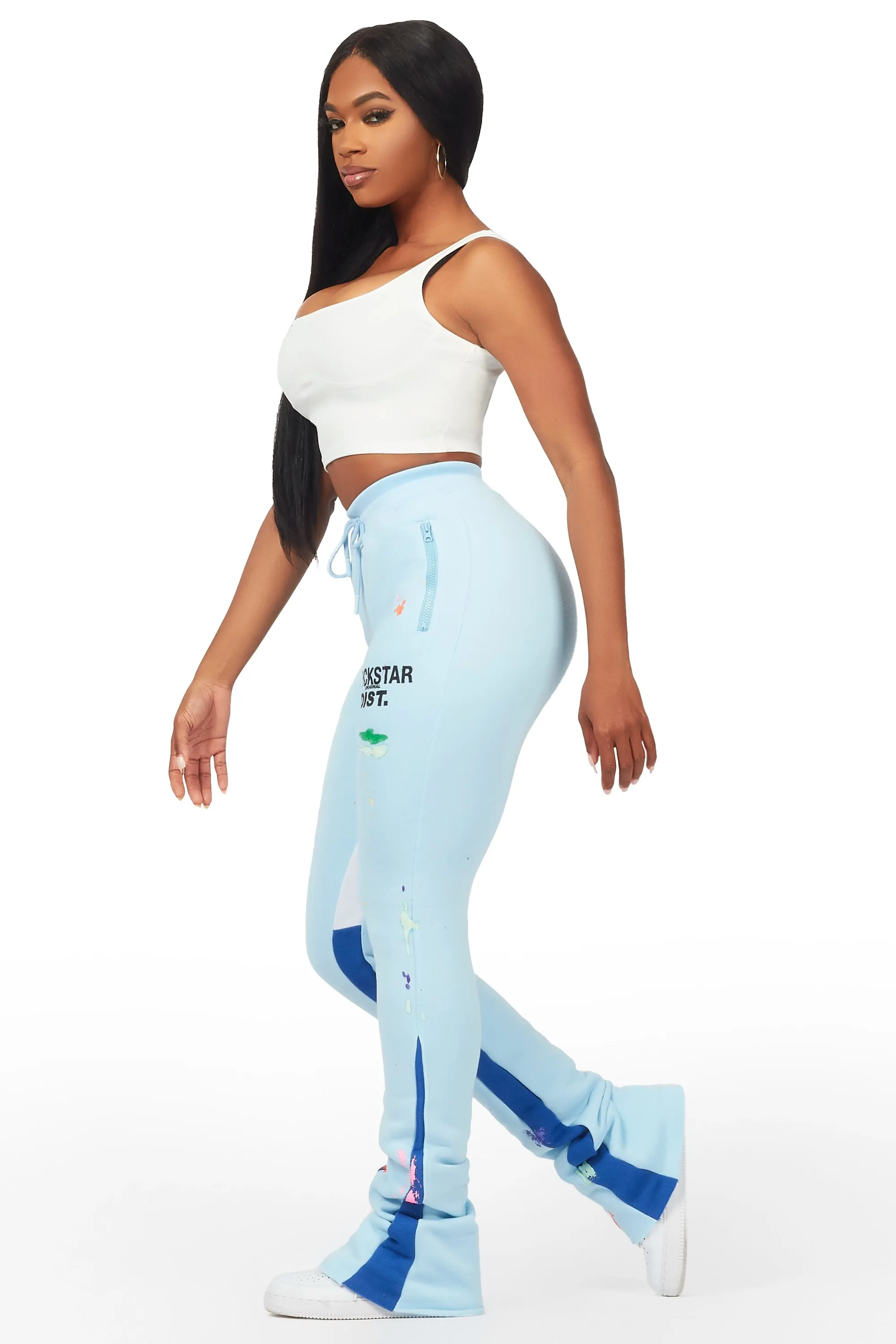 Karenthia Blue Stacked Track Pant