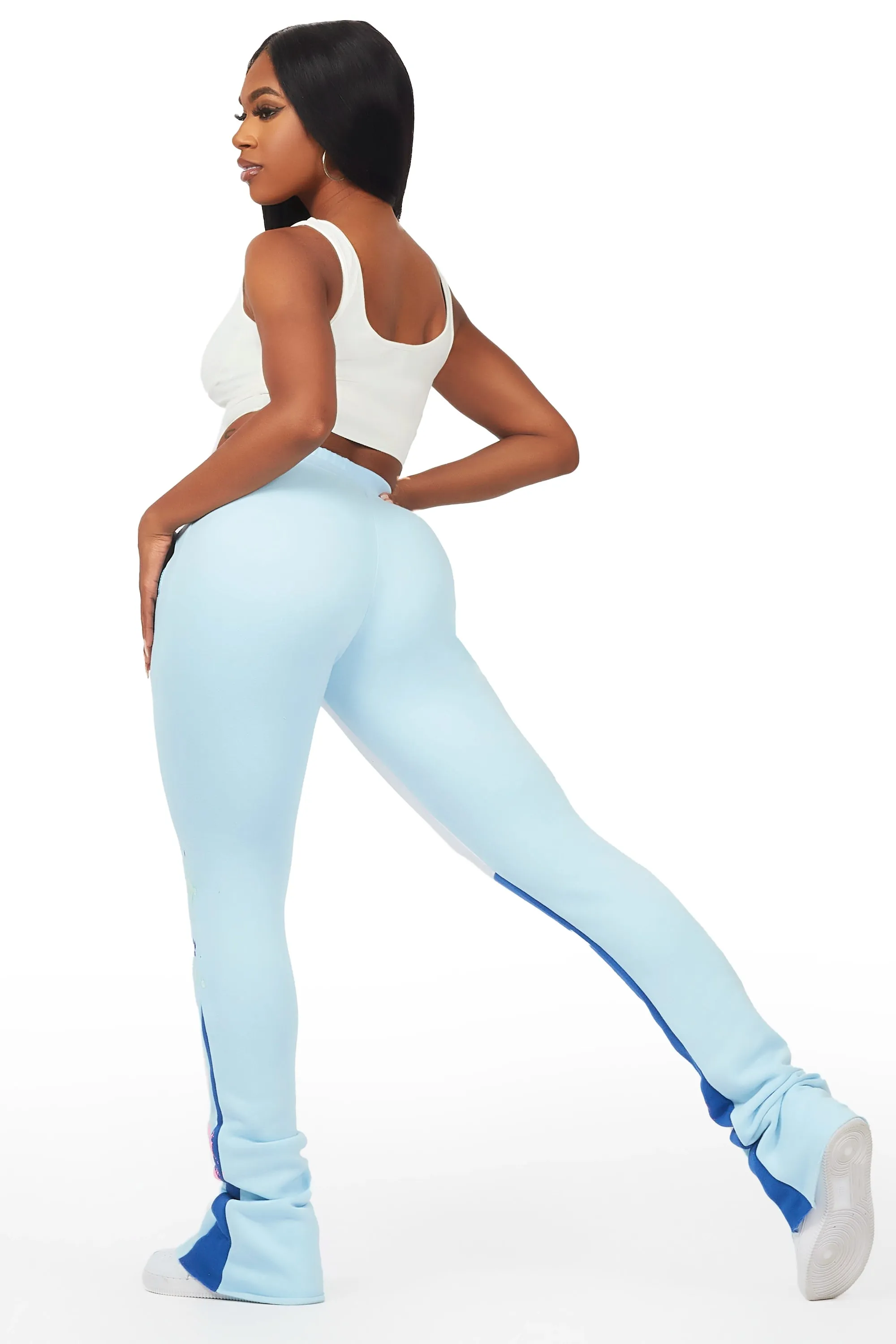 Karenthia Blue Stacked Track Pant