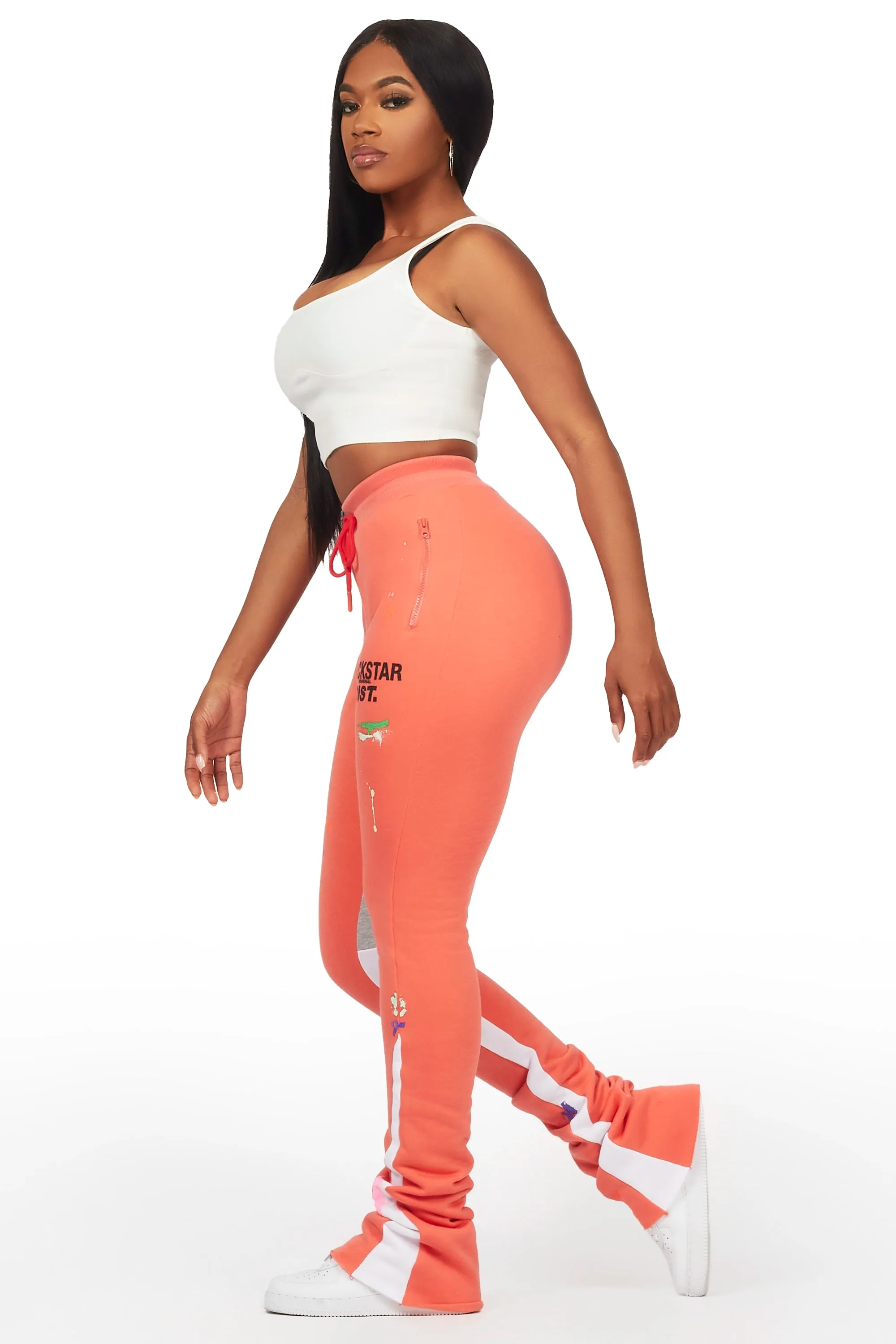 Karenthia Coral Stacked Track Pant