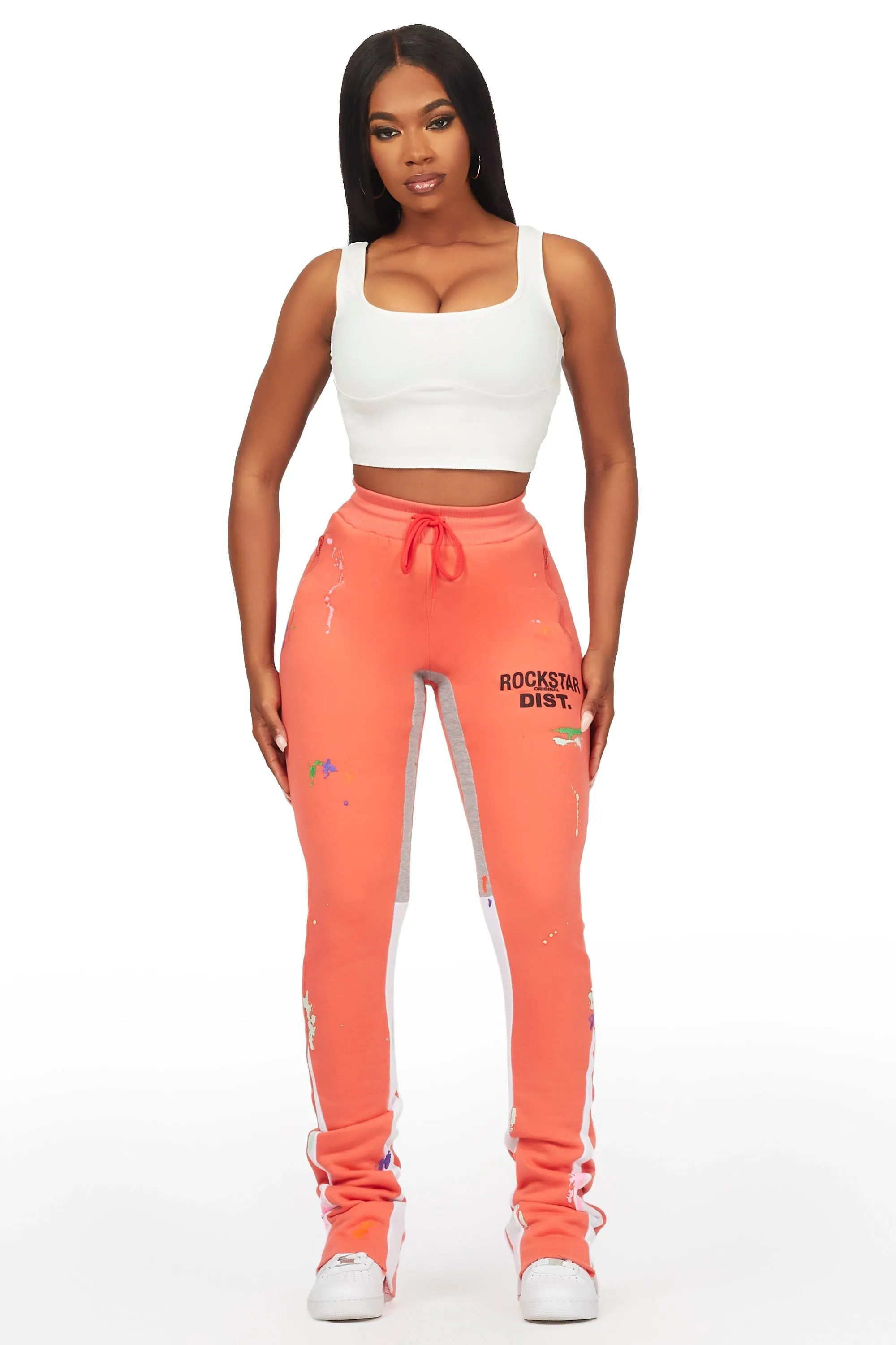 Karenthia Coral Stacked Track Pant