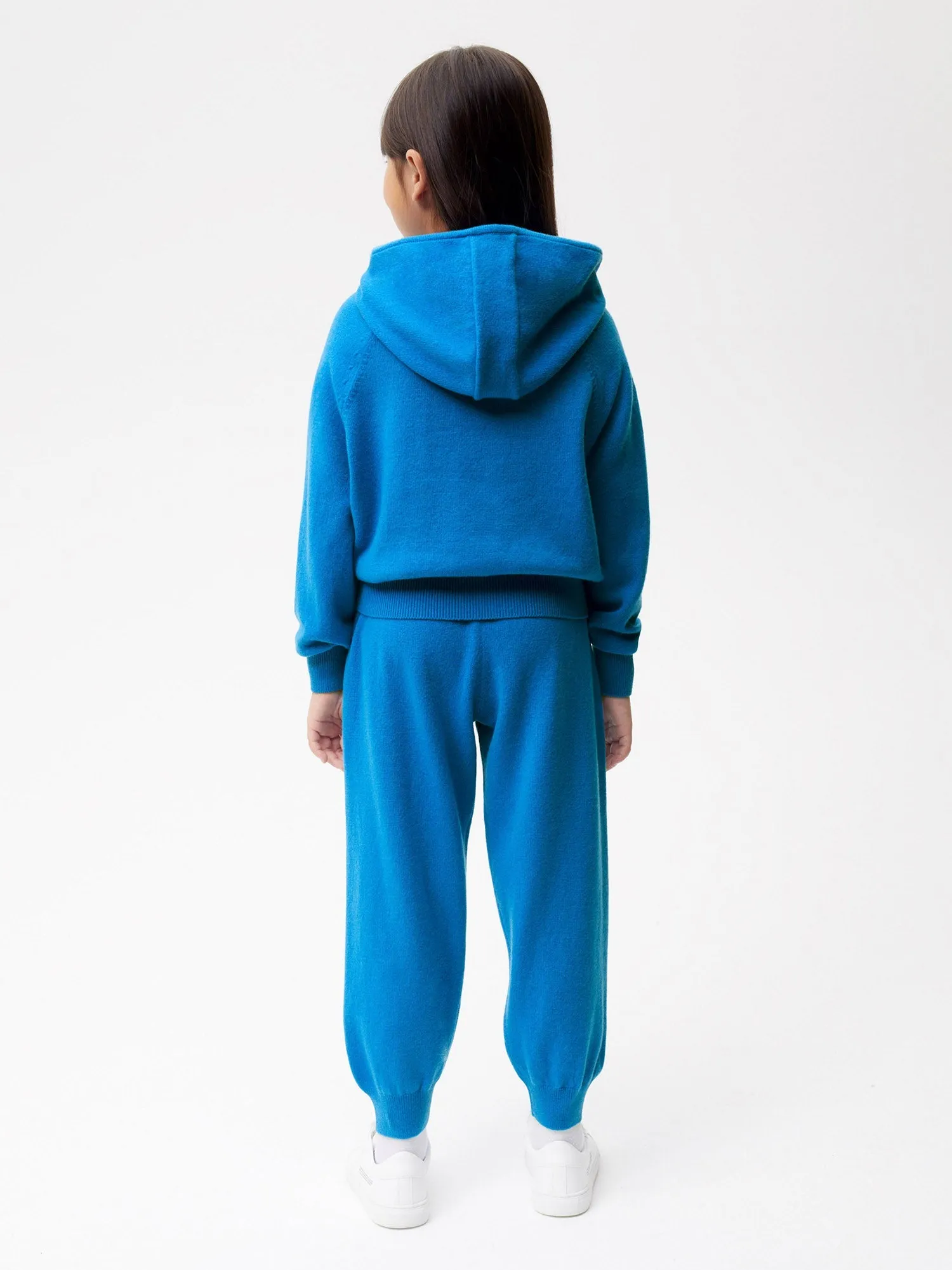 Kids' Recycled Cashmere Track Pants—cerulean blue