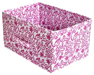 Kuber Industries Floral Printed Multipurposes Rectangular Flodable Storage Box, Drawer Storage and Cloth Organizer (Pink)-HS43KUBMART26301