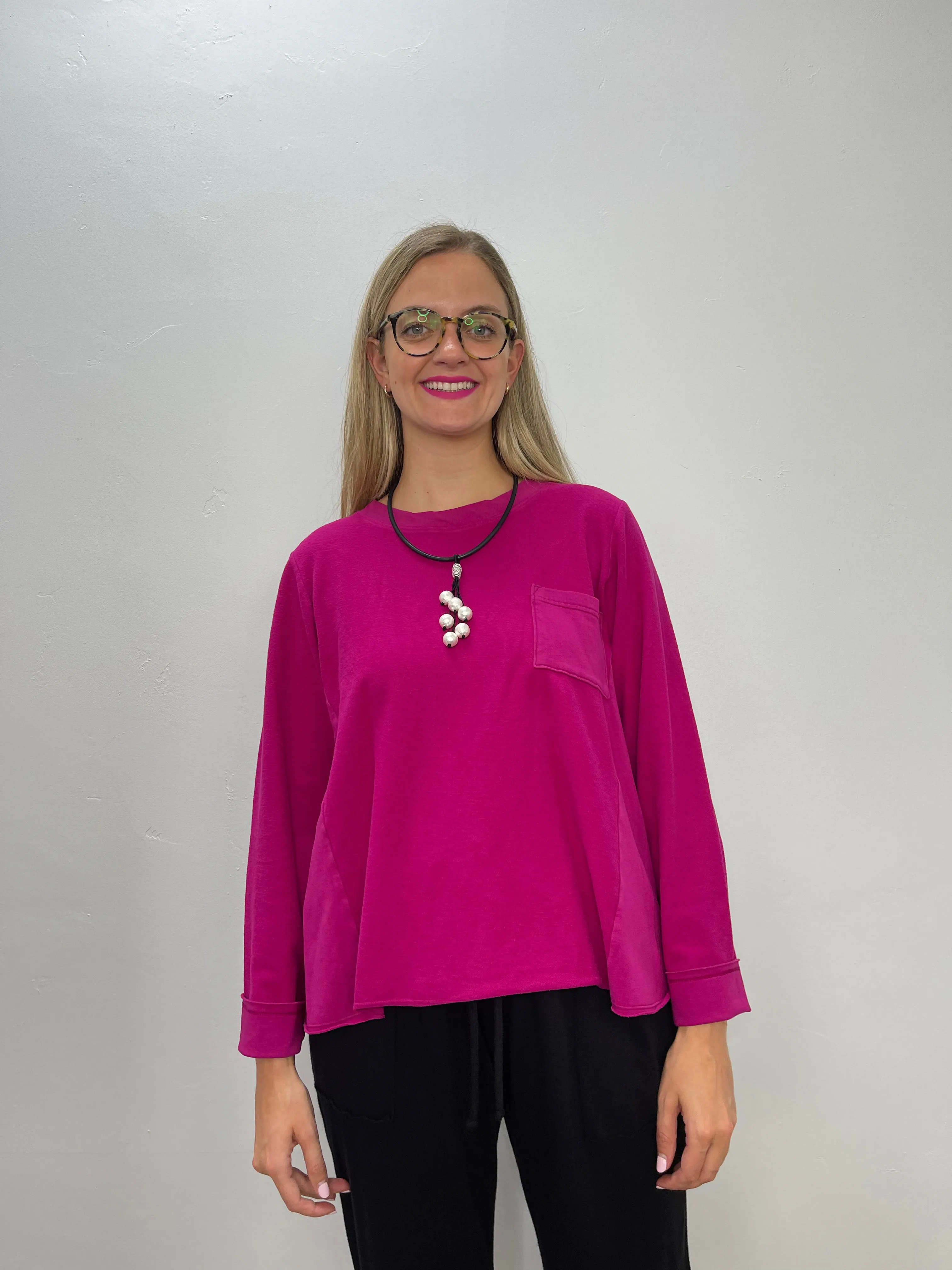 Magenta Fleece Long Sleeve Top