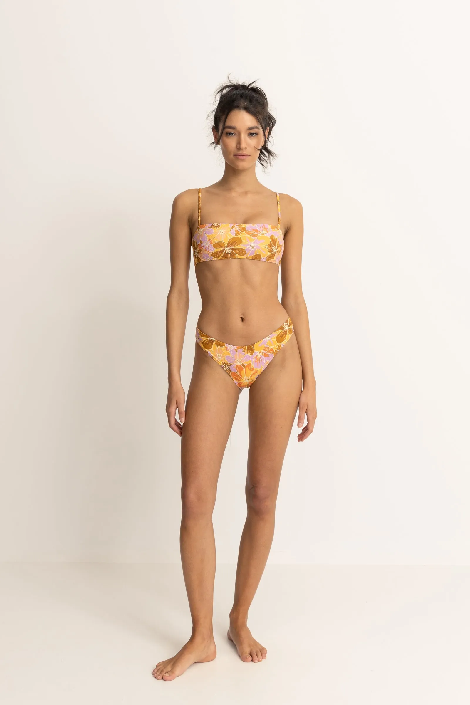 Mahana Floral Bandeau Top Yellow