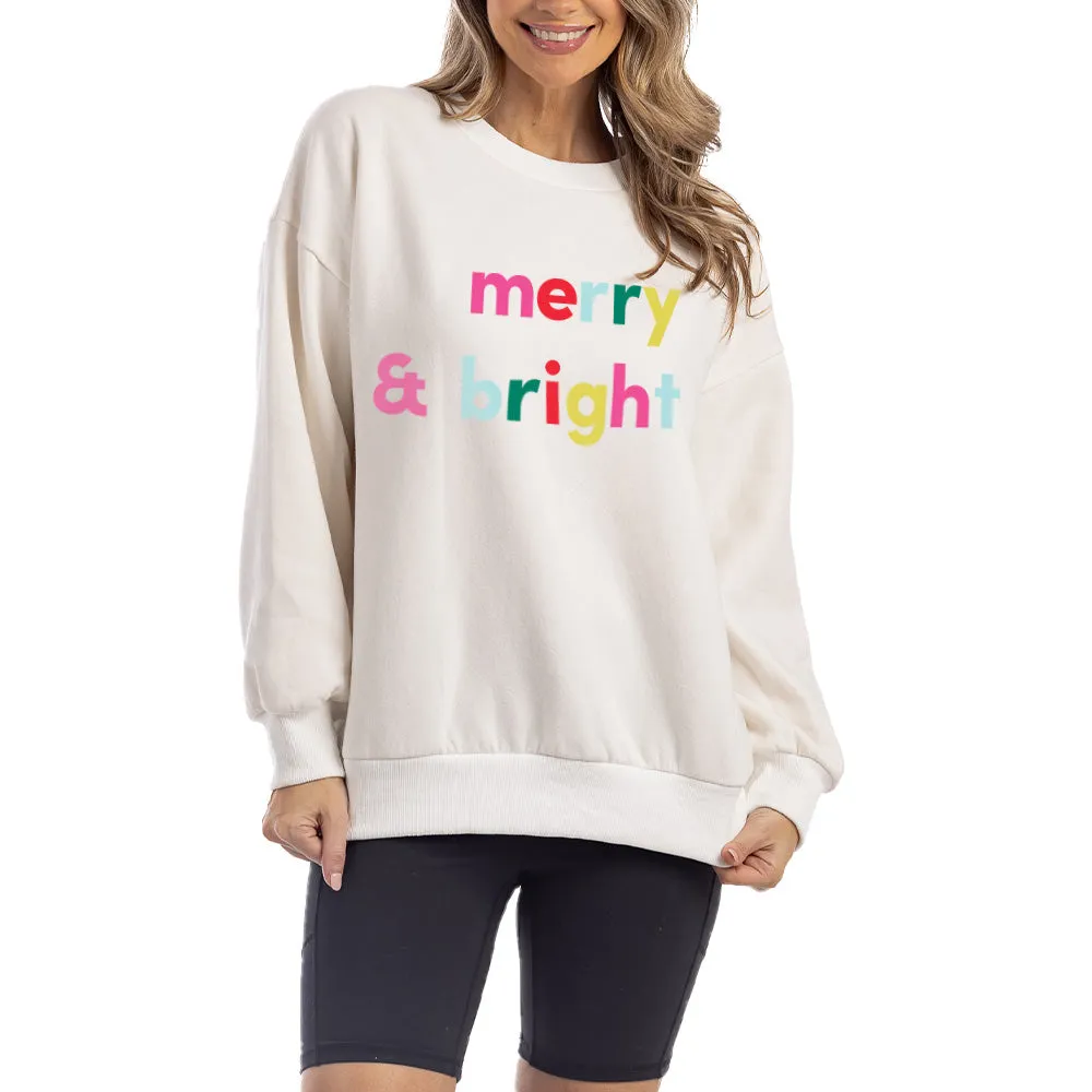 Merry & Bright Christmas Wholesale Crewneck Sweatshirt