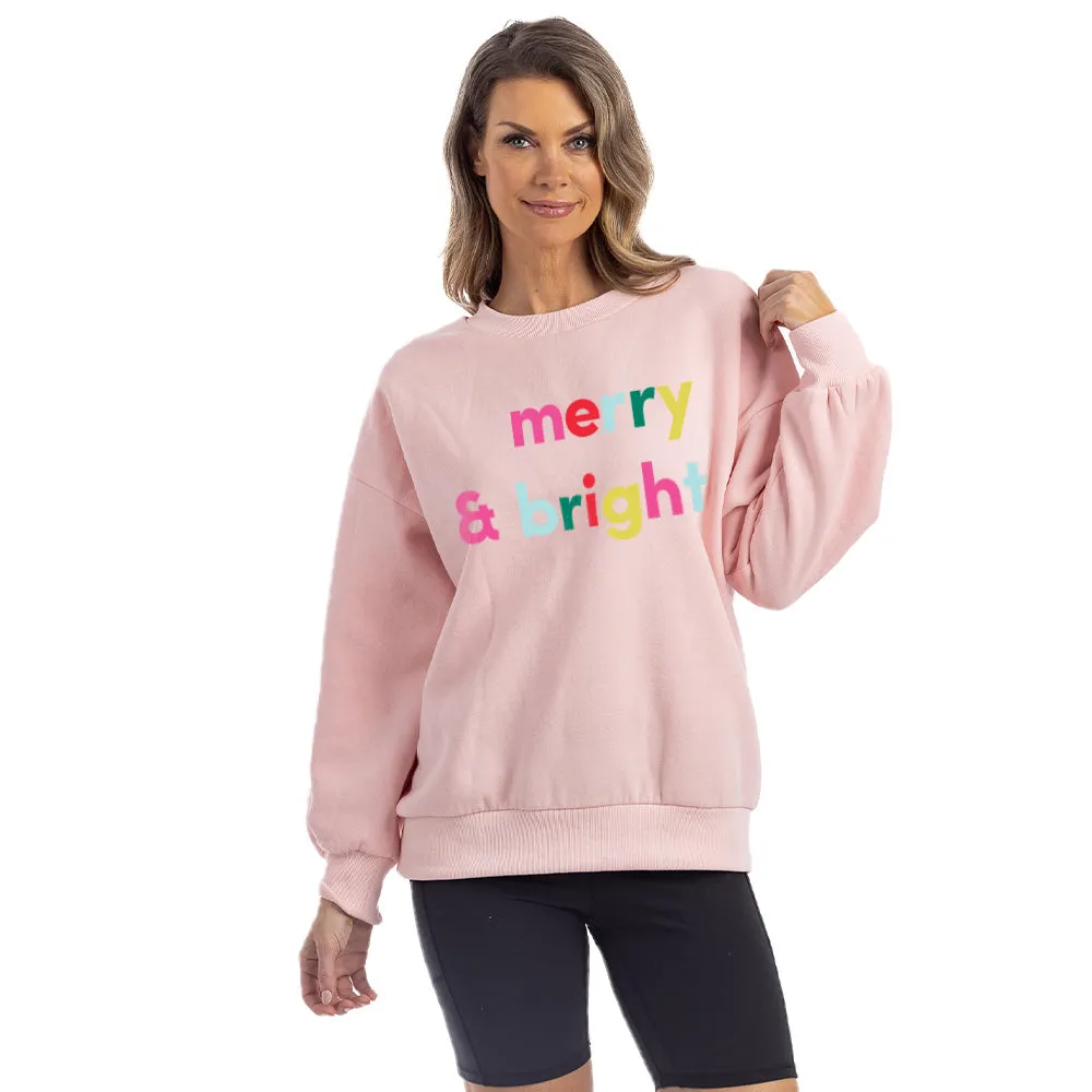 Merry & Bright Christmas Wholesale Crewneck Sweatshirt