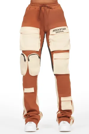 Norika Brown Stacked Track Pant