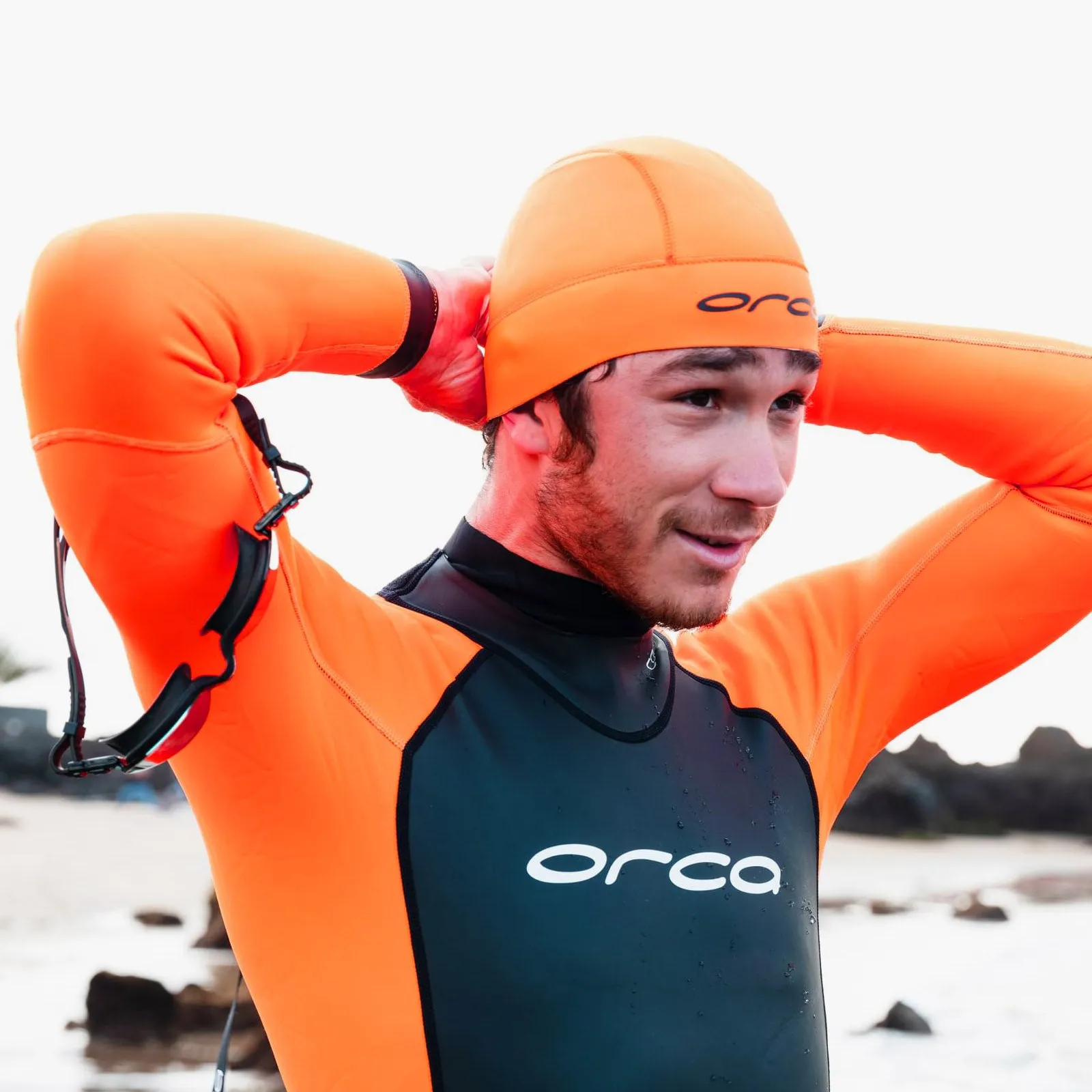 Orca Orange Neoprene Swim Hat