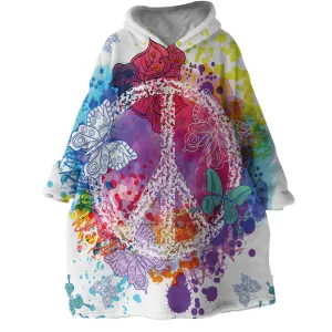 Peace on the Beach Wearable Blanket Hoodie